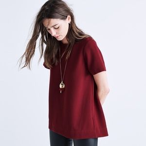 Madewell Tailored Tee in Maroon